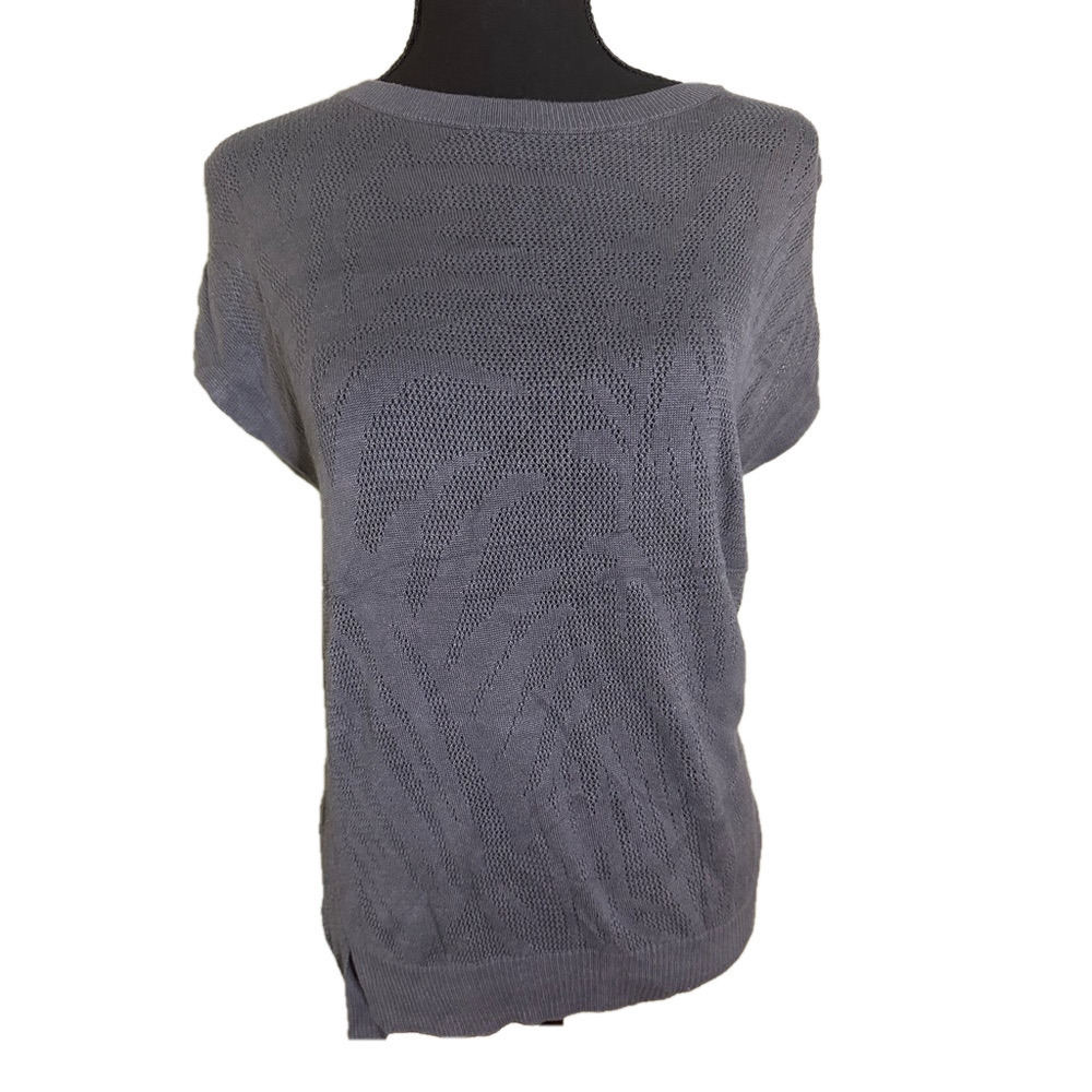 BANANA REPUBLIC GRAY SHORT SLEEVE SWEATER